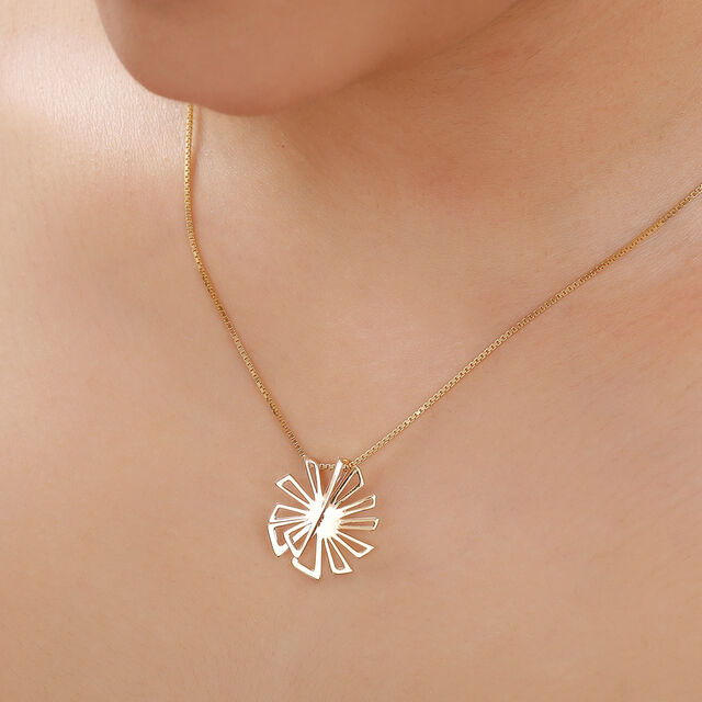 18 KT Yellow and Rose Gold Abstract Flower Pendant,,hi-res 3