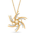 18KT Yellow Gold Spiral Diamond Pendant 