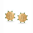 18 KT Yellow Gold Dhan Coin Stud Earrings,,hi-res 