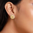 18 KT Yellow Gold Dhan Coin Stud Earrings,,hi-res 3