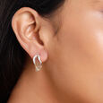 18 KT Yellow Gold Burning Flame With Diamonds Stud Earrings,,hi-res 3