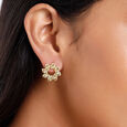 18 KT Yellow Gold Sapphire Yellow Stud Earrings,,hi-res 3