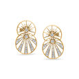 18 KT Yellow Gold Circular Sun Inspired Diamond Stud Earrings,,hi-res 
