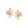 18 KT Detachable Yellow And White Gold Sparkling Sunrise Stud Earrings,,hi-res 