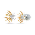 18 KT Detachable Yellow And White Gold Sparkling Sunrise Stud Earrings,,hi-res 2