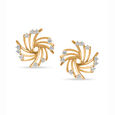 18 KT Yellow Gold Sparkling Diamond Stud Earrings,,hi-res 
