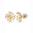 18 KT Yellow Gold Sparkling Diamond Stud Earrings,,hi-res 2