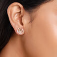 18 KT Yellow Gold Sparkling Diamond Stud Earrings,,hi-res 3