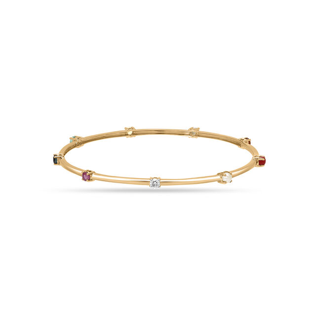 18 KT Yellow Gold Navaratna Bangle