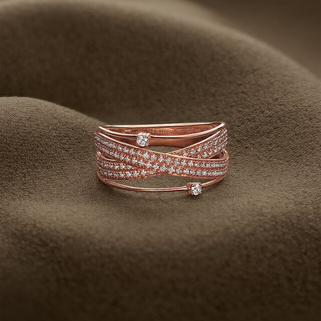 Elegant Crossover Diamond Ring 