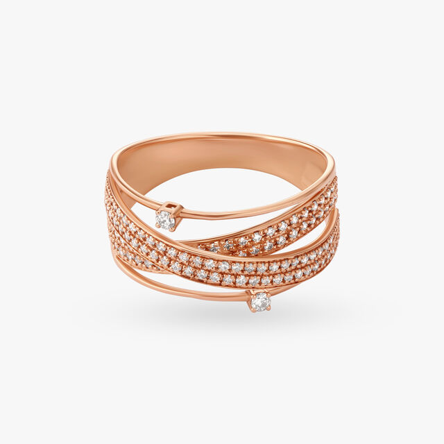 Elegant Crossover Diamond Ring 3
