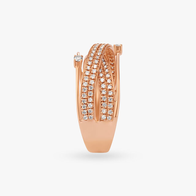 Elegant Crossover Diamond Ring 4