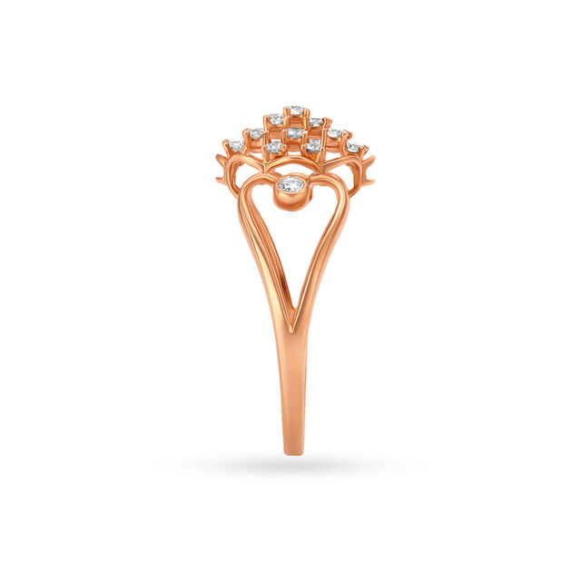 Modern Floral Rose Gold Finger Ring