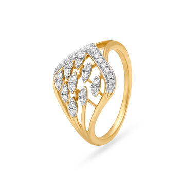 Leaf Inspired Broad Finger Band