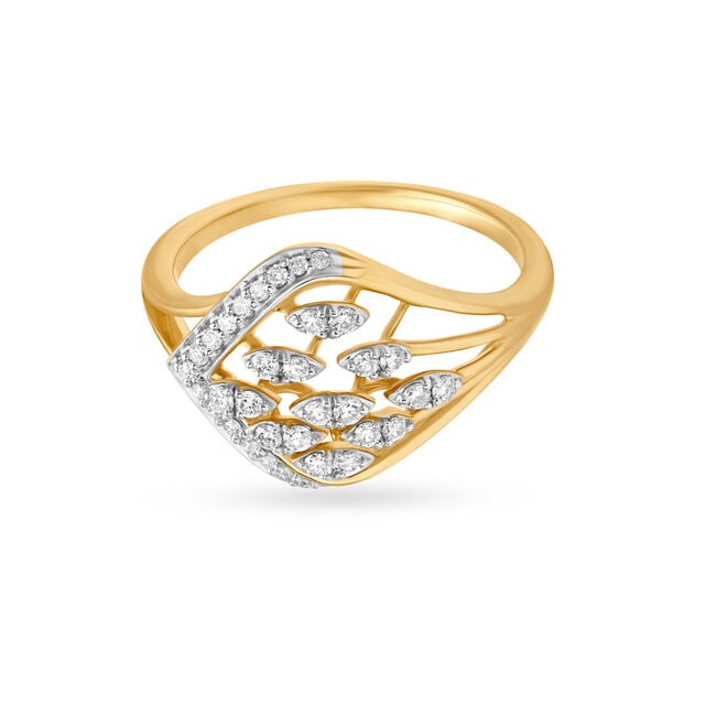 Leaf Inspired Broad Finger Band