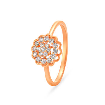 Regal 18 Karat White And Rose Gold And Diamond Finger Ring
