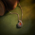 Flamboyant Floral Diamond Pendant with Onyx in Rose Gold,,hi-res 