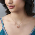 Flamboyant Floral Diamond Pendant with Onyx in Rose Gold,,hi-res 2