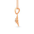 Subtle Floral Diamond Pendant in Rose Gold,,hi-res 2
