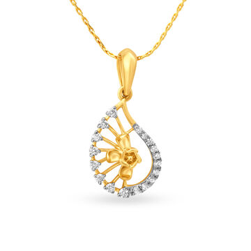 Stately Paisley Diamond Pendant