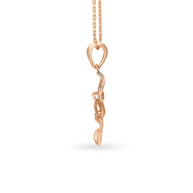Drooping Tulips Gold Pendant 2