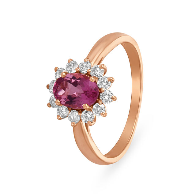 Elegant Floral Rose Gold and Diamond Ring
