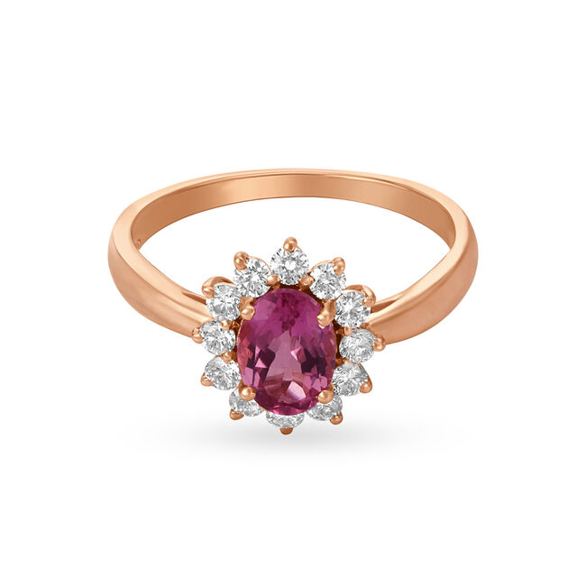 Elegant Floral Rose Gold and Diamond Ring