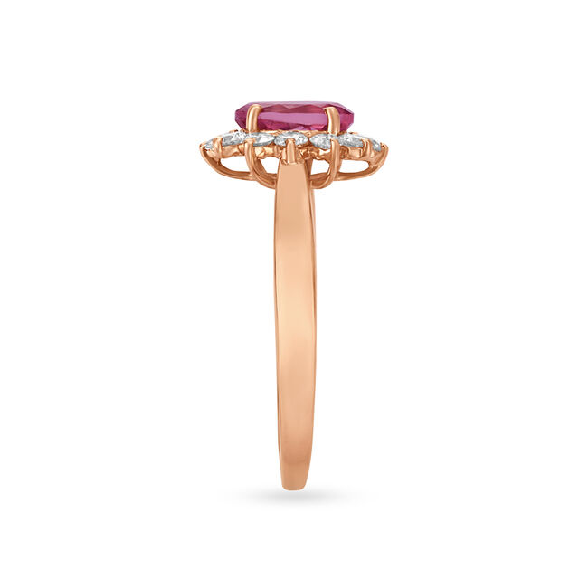 Elegant Floral Rose Gold and Diamond Ring