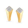 Geometric Diamond Hoops in 18K Yellow Gold for Women 