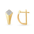 Geometric Diamond Hoops in 18K Yellow Gold for Women 2