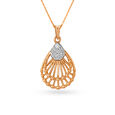 Elaborate Teardrop Rose Gold and Diamond Pendant,,hi-res 
