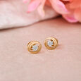 Subtle Floral Diamond Stud Earrings 