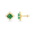 Geometric Square Diamond Stud Earrings 3