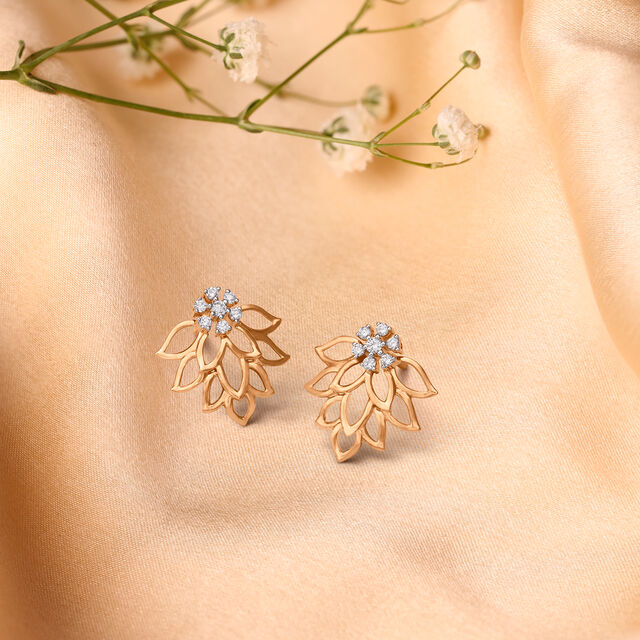 Magnificent Floral Diamond Stud Earrings