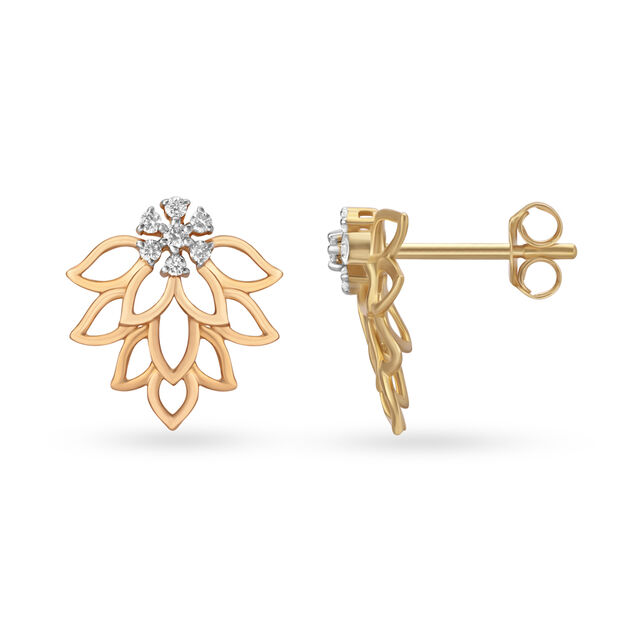 Magnificent Floral Diamond Stud Earrings