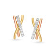 Sleek Stunning Diamond and Gold Fancy Stud Earrings 