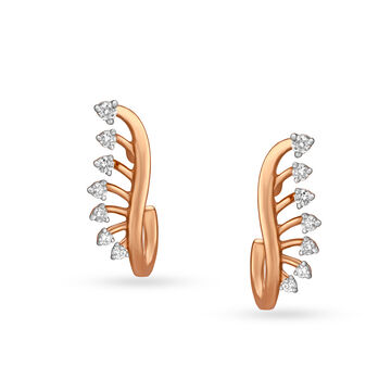Eccentric Rose Gold and Diamond Stud Earrings
