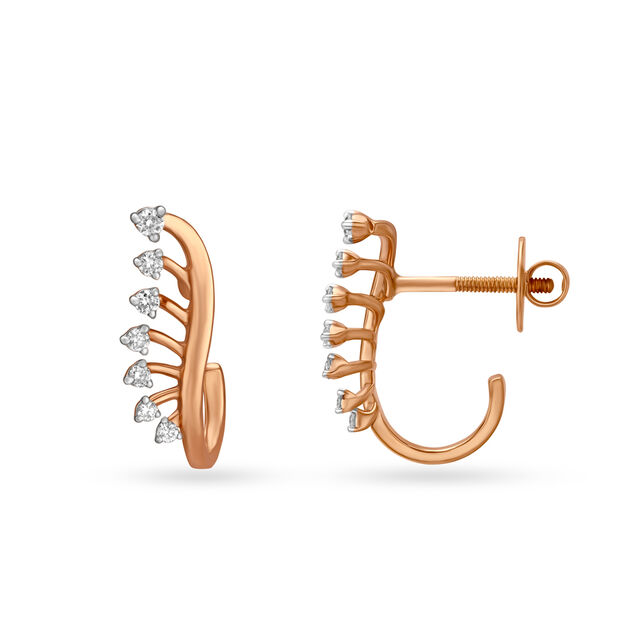 Eccentric Rose Gold and Diamond Stud Earrings,,hi-res 2