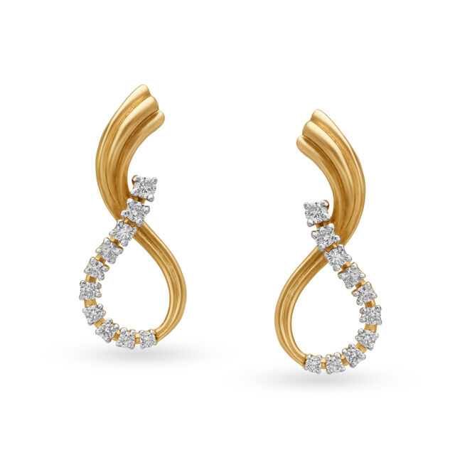 Mesmerising Diamond and Rose Gold Stud Earrings,,hi-res 2