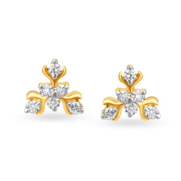 Delicate Triangular Diamond Stud Earrings