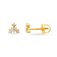 Delicate Triangular Diamond Stud Earrings 2