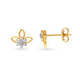 Petite Floral Gold Stud Earrings 2