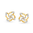 Ethereal 18 Karat Yellow Gold And Diamond Floral Studs 