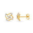 Ethereal 18 Karat Yellow Gold And Diamond Floral Studs 2