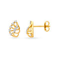 Dazzling Leaf Diamond Stud Earrings 2