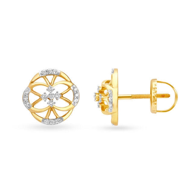 Divine 18 Karat Yellow Gold And Diamond Studs,,hi-res 2