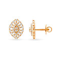Glamorous 18 Karat Rose Gold And Diamond Marquise Shaped Stud Earrings,,hi-res 2