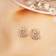 Endearing Button Diamond Studs in 18K Rose Gold for Women 