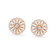 Endearing Button Diamond Studs in 18K Rose Gold for Women 2