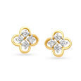 Delicate 18 Karat Yellow Gold And Diamond Studs,,hi-res 